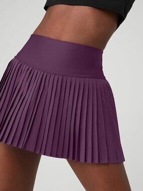 Alo Yoga Grand Slam Tennis Skirt - Dark Plum - Size Small